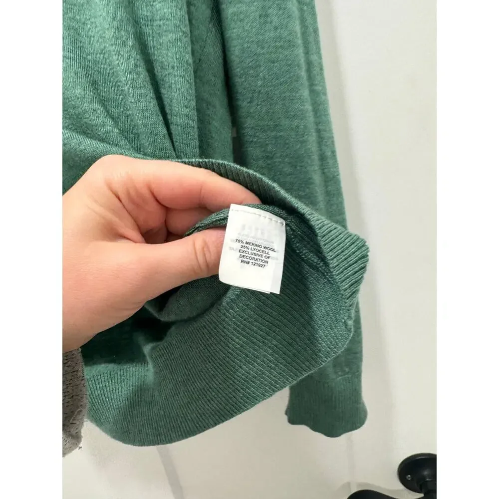 johnnie-O Baron Half Zip Wool Blend Sweater XL Palm Green